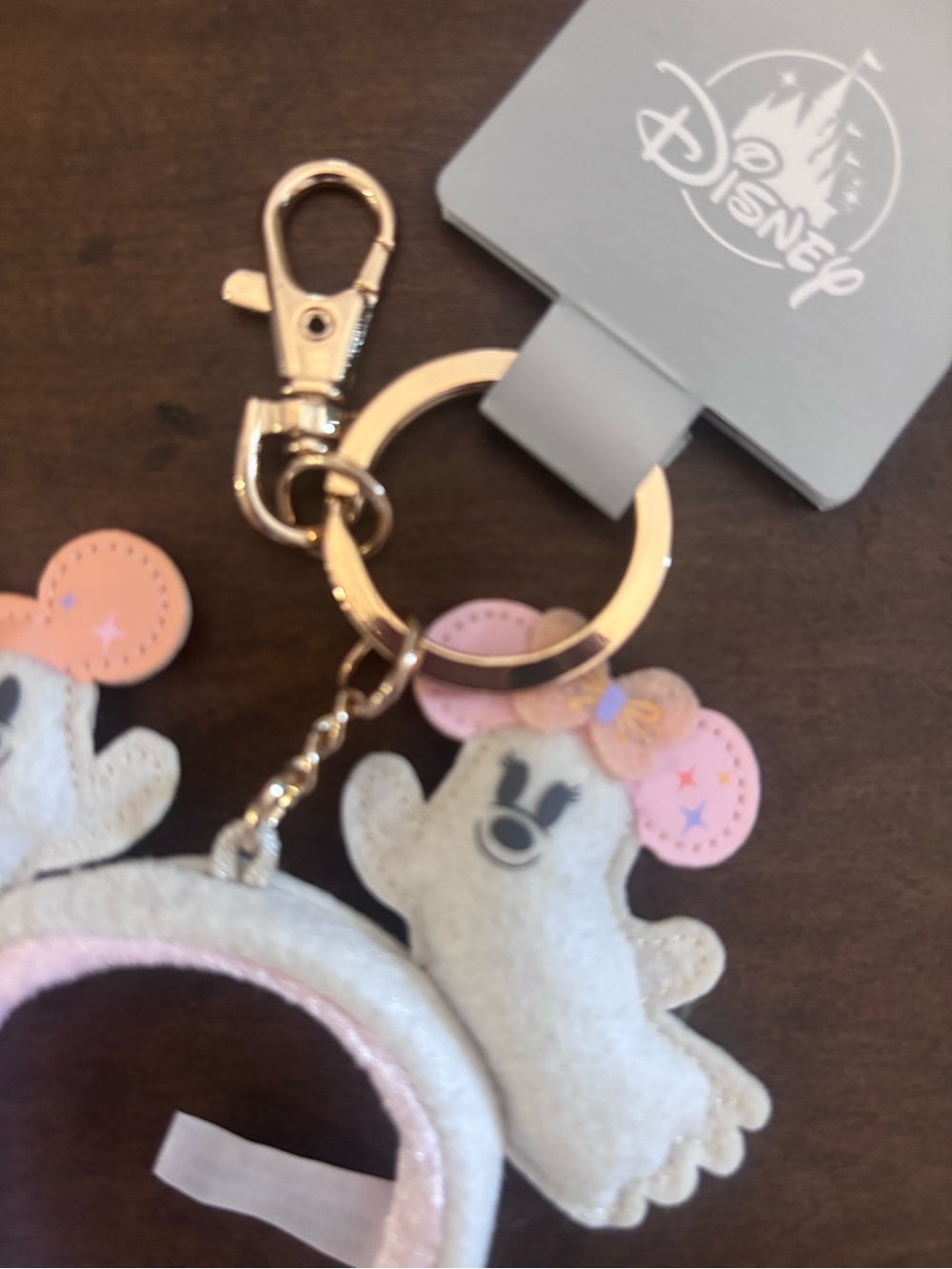 Disney Parks 2026 WDW Ghost Headband Bag Charm Keychain - Picture 3 of 5